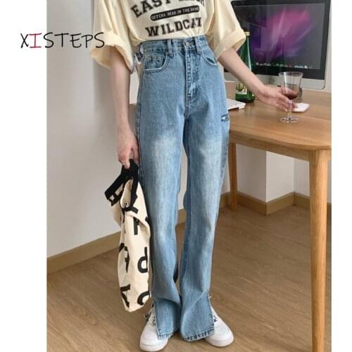 High Street Denim Jeans Pants Female Hole Sexy Ripped Jeans for Women Straight Jeans Boyfriend Distress Fashion Ladies Trousers