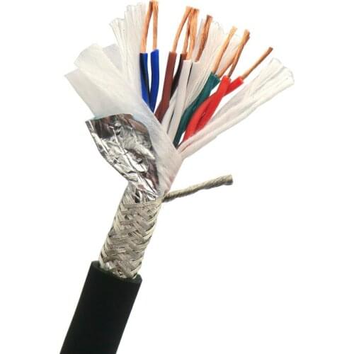 Twisted Pair Shielded Towline Wire 10 core 0.5mm² with Ultra High Flexibility TRVVSP Drag Chain Cable 1m 20AWG