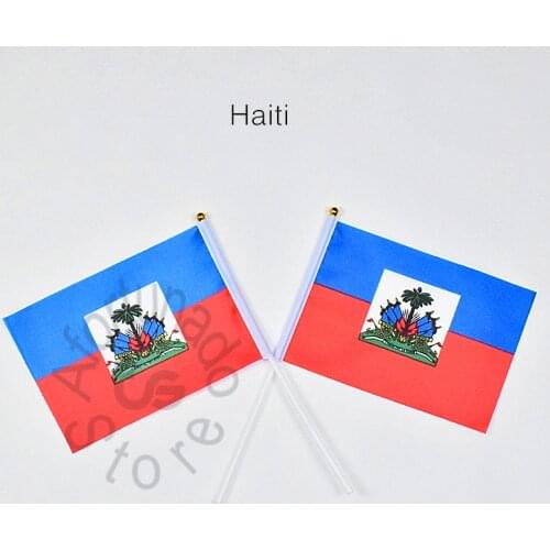 Haiti flag Banner 14*21cm hand waving National flag Home Decoration flag banner