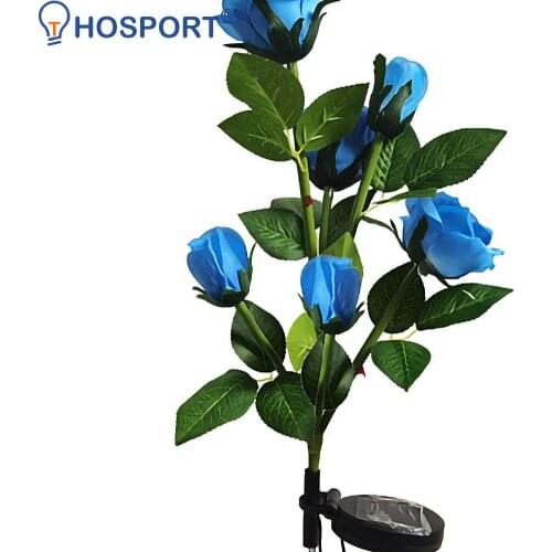 Simulation Rose Flower Outdoor Solar LED Light Waterproof Garden Decoration Lawn Lamps for Home Christmas Decoration Lighting