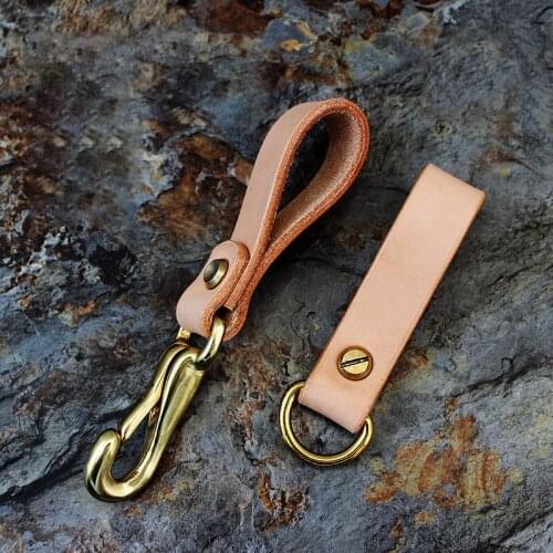 Leather + Brass Handmade Equipment Belt Accessories Belt Buckle Key Chain Equipment Hanging Buckle