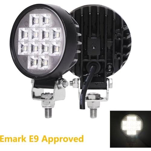 24W 10-30V DC Round LED Light Bar Flood beam with Mounting Bracket For Jeep Off Road 4WD Truck SUV UTV ATV Car Work light