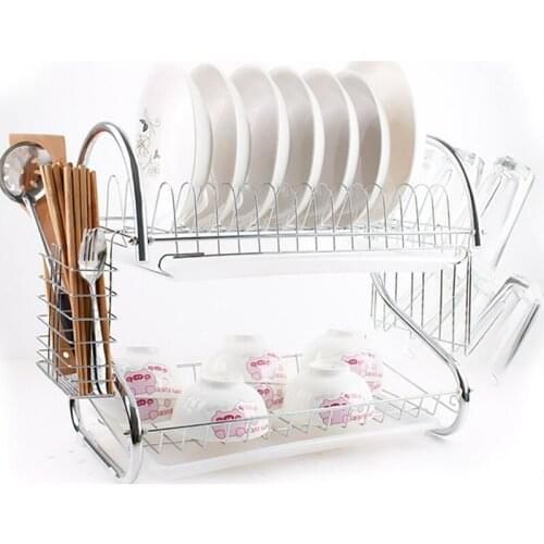 Multifunctional Stainless Steel Kitchen Storage Rack Dish Knife Fork Chopsticks Spoon Bowl Cup Shelf Tableware Plate Drain Rack