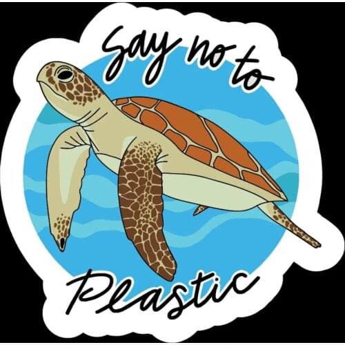 LLY-0765 Personality Car Stickers SAY NO TO PLASTIC Modeling Decal PVC Auto Motorcycle Laptop Decorative Waterproof Accessories