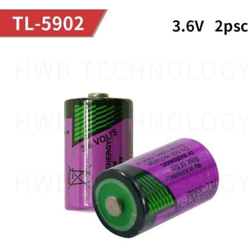 2X Original New TADIRAN TL-5902 1/2AA ER14250 SL350 3.6V 1/2 AA PLC Lithium Battery Free Ship