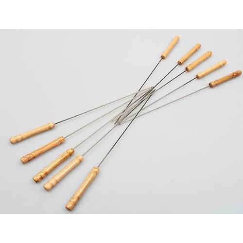 Mounchain 12 Pcs outdoor tool for Barbecue Skewers Stainless Steel Roasting Sticks with Wooden Handle