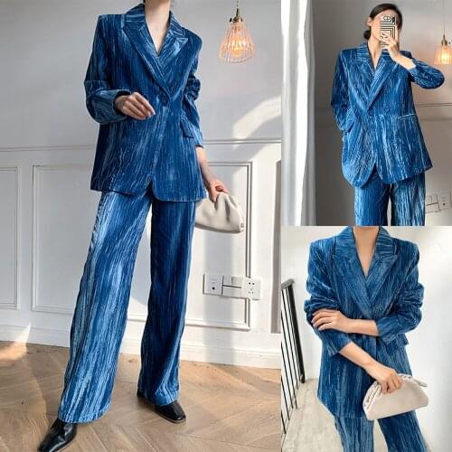 Fashion Elegant Women Suits 2 Pieces Peaked Lapel Tie Dye Blazer Streetwear Office Lady Daily Casual Party Coat