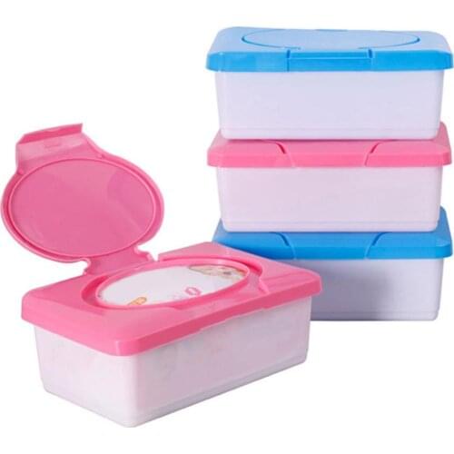 Plastic Wet Tissue Wipes Storage Organizer Box Home Car Office Wipes Holder Accessories with Buckle Lid