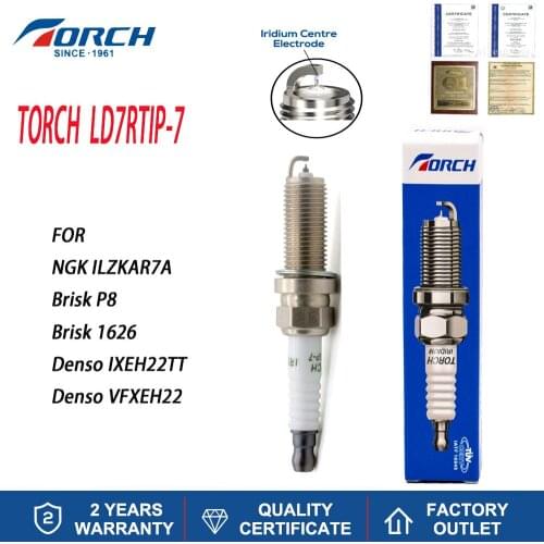 Iridium Platinum Car Candle Spark Plugs Compatible with NGK ILZKAR7A Brisk P8 Denso VFXEH22 Gasoline Engines Replacement Parts