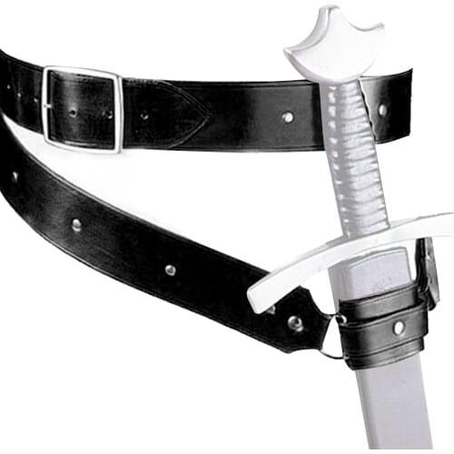 High-quality Adjustable Sword Frog Leather Buckled Bag for General Medieval Sword Japanese Swords Blade performance props