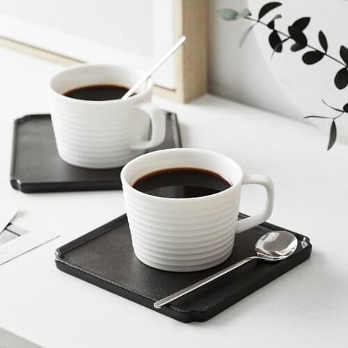 Japanese ceramic coffee cup dish creative white simple coffee cup cabkino coffee cup ceramic coffee cup set
