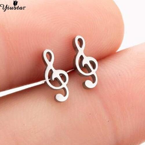 Yiustar Korea Hottest Fashion Women Music Match Earrings Simple Flower Crystal Noble Stud Earrings For Women Jewelry Girl Gifts