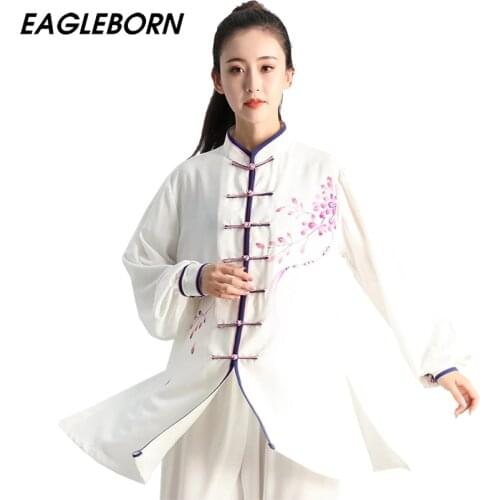 New Tai Chi Chinese Dress Set for Women Kung Fu Chinese Traditional Clothings Clothes for Women Hand-painted Plum Wushu Uniform