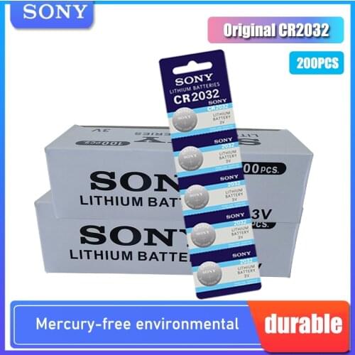 200PCS Brand New SONY CR2032 Button Cell Battery 3V Lithium Batteries CR 2032 for Watch Remote Toy Computer Calculator Control