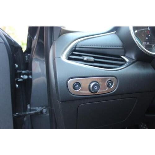 Stainless steel accessories styling For Chevrolet Malibu XL 2016 2017 Car Headlamps Adjustment Switch cover trim