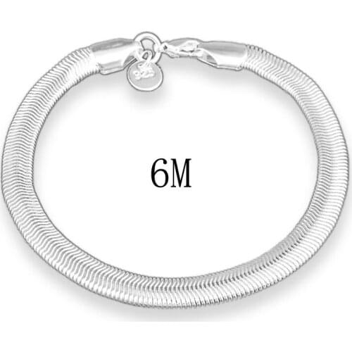 Top Quality 6MM Rope Snake Bracelets For Women Men Silver Width Alloy Pulseiras Esposas Bangle Male Accessory Hip Hop Party Sale