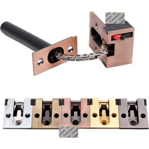 Zinc Conceal Built-in Door Chain Lock Guard Spring Loaded Withdrawal Retraction Intrusion Prevention Gold Black Antique Bronze