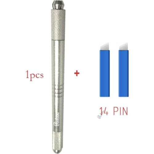 Double sides Manual Eyebrow Tattoo Machine For Permanent Makeup Tebori Microblading 3d Pen Tattoo Cosmetics Silver