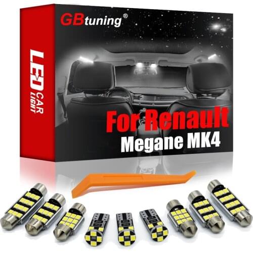 GBtuning Canbus LED Interior Light Kit 8PCS For Renault Megane IV 4 MK4 (2016-2017 2018) Car Dome Map Reading Lamp Accessories