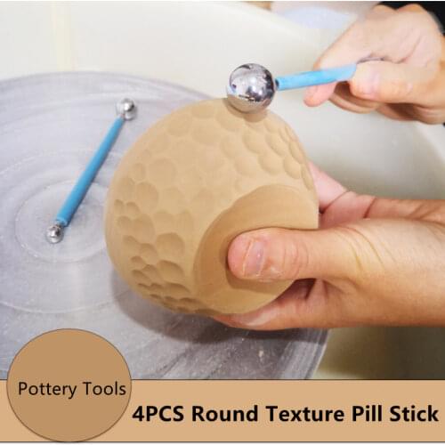 Pottery Tools 4pcs/set Round Head Sticks, Ultra-light Clay Soft Pottery Tools Texture Making Sculpture Carving Modeling Tools