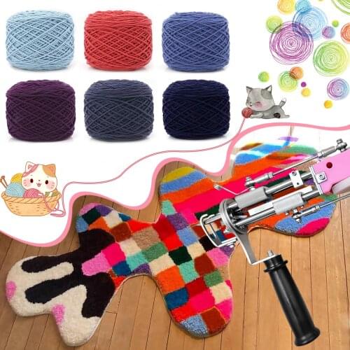 6 Rolls Solid Tufting Yarn Cotton Yarn For Tufting Gun Monk Cloth Knitting Thread Poke embroidery for DIY Carpet Tufting Gun