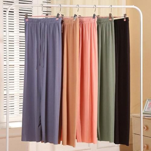 Polyester Exquisite Solid Color Loose Trousers Loose Trousers Wide-legged for Daily Life
