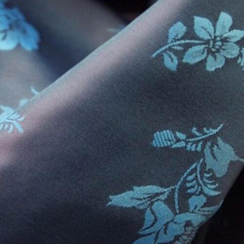 Quality Blue Rose Flowers Printed Polyester Lining Fabric 50x140cm