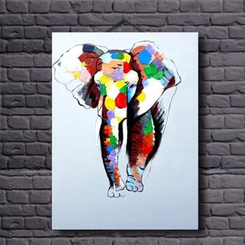 Handmade Oil Paintings Elephant Oil Painting Wall Art On Canvas For Home Decoration Unframed Animal Picture Modern Paintings