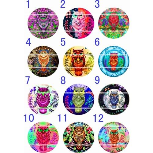 Handmade 10mm~30mm Colorful picture Round Glass Cabochons for Necklace Decoration and Phone Chain Accessaries 60 /pcs-731