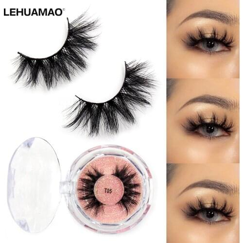 LEHUAMAOMakeup Faux Cils Mink Lashes Eyelashes 3D Fluffy Natural Soft Volume False Eyelashes Eyelash Extension Cross Mink Lashes