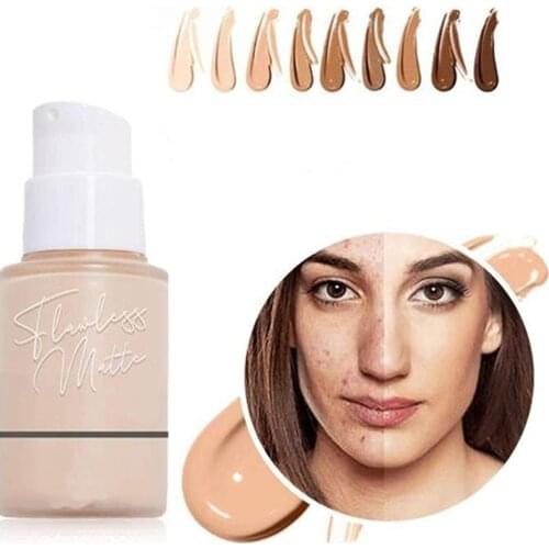 Makeup Matte Base Face Liquid Foundation Cream Full Coverage Concealer Oil-Control Easy To Wear Soft Face Makeup Foundation
