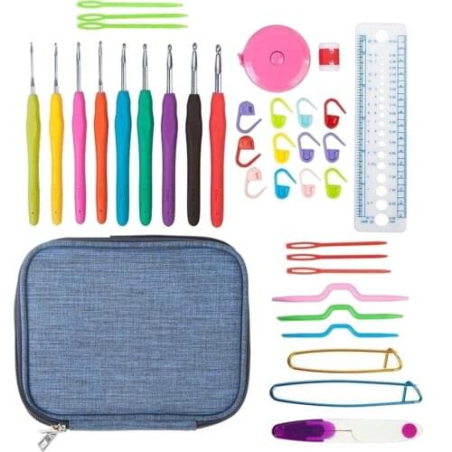 Crochet Hook Set with Ergonomic Handles for Extreme Comfort. Perfect Crochet