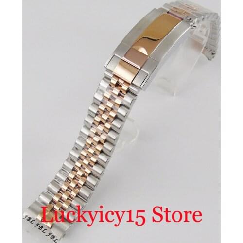 Wristwatch Steel Jubilee Bracelet Middle Rose Gold Coated 20mm Width Lug for 40mm Watch