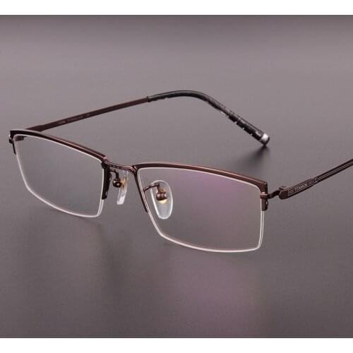 Genuine High-end Business Men Glasses Pure Titanium Half Box Frame Mens Glasses Frames Prescription Glasses 9925