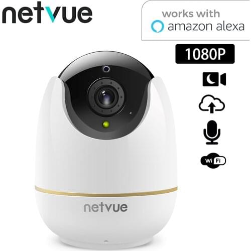 NETVUE 1080P Camera Phone App Pan/Tilt/ Zoom Camera with 2-Way Audio AI Human Detection Night Vision Cloud Storage/TF with Alexa