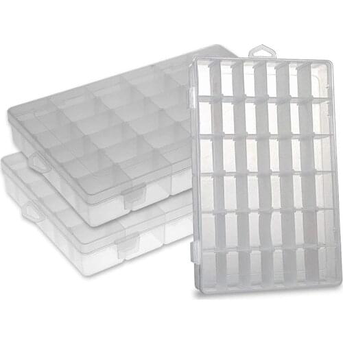 36 grids Plastic Storage Box Jewelry Organizer containers Bead Box Fishing Tackle Boxes with Adjustable Dividers 36 grids
