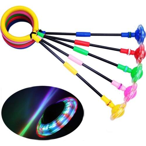 Portable Folding Glowing Bouncing Balls One Foot Flashing Jumping Rope Ball Kids Toys Ankle Skip Ball Adult Fitness Training