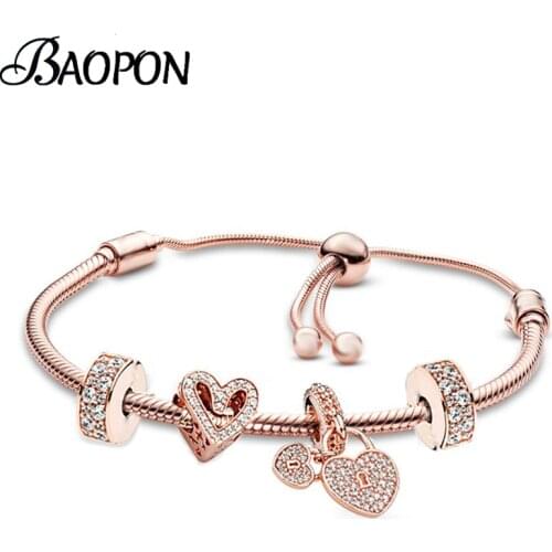 Silver Plated Crystal Feather Charm Bracelets With Adjustable Chain Bracelet For Women Wife DIY Brand Romantic Jewelry Gift