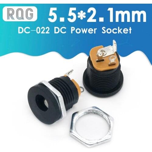 10Pcs DC-022 5.5-2.1 / 5.5 x 2.1mm DC Power Socket/ DC Connector Panel Mounting DC022