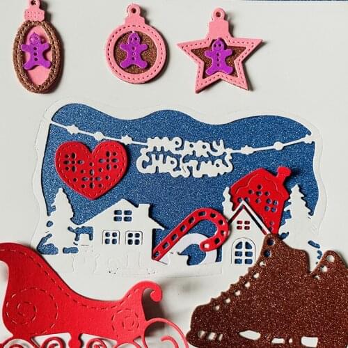 Christmas star oval round circle layer bell Metal Cutting Dies DIY Scrapbook Paper Cards Embossing Craft Die Cut handmade craft