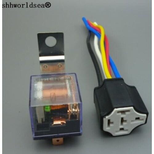 Shhworldsea 12V 24V transparent with LED Car Auto Relay 80A 4pins5Pin