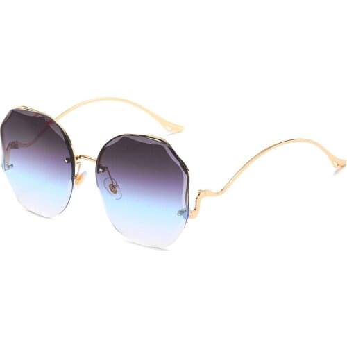 2020 metal women rimless sunglasses tint color candy color lens uv400 protective elegant luxury brand designer sun glasses