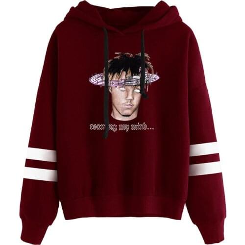 Juice WRLD Hoodies non bag bar long sleeve Hoodie men women Sweatshirts Autumn casual streetwear boys girls dark red tracksuit