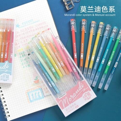 Languo Large Capacity Gel Pen Creative Morandi Hand Account Pen Retro Cap Color Gel Pen