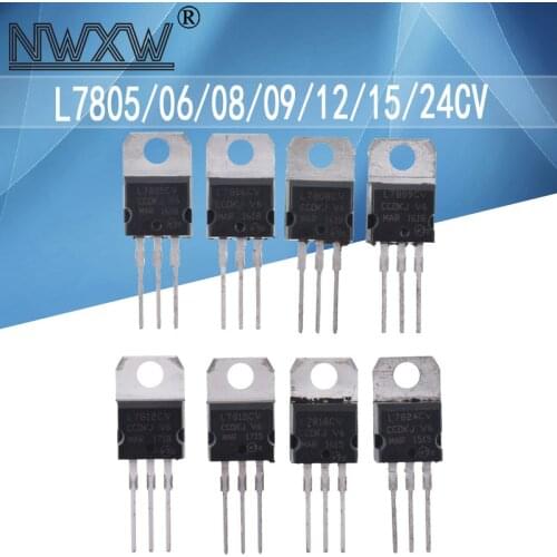 10pcs L7805CV/L7806CV/L7808CV/L7809CV/L7812CV/L7815CV/L7818CV/L7824CV three-terminal voltage regulator TO220 L7805 L7812 L7824