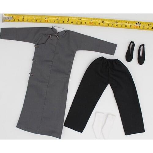 In Stock TC50-44 1/6 Scale Huang Feihong Kung Fu Costume Suit for 12inch Tbleague Male Man Action Figure Body DIY