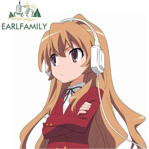 EARLFAMILY 13cm x 12.2cm for Toradora Taiga Vinyl Material Motorcycle Car Decals Bumper Window Stickers Street Signs Graphics