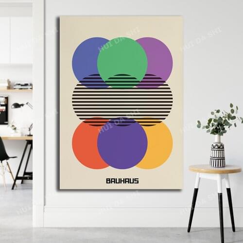 Bauhaus Exhibition Poster, Colorful Vintage Digital Print, High Quality, Homage, Home Decor, Wall Hanging, Modern Art