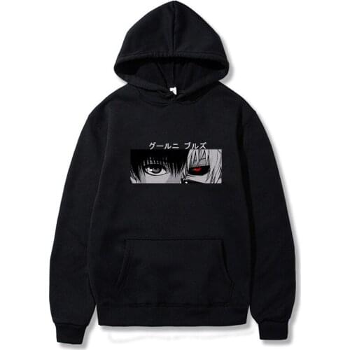 Japan Anime Tokyo Ghoul Kaneki Ken Eyes Print Pullovers Hoodie Loose Hip Hop Sweatshirt Punk Streetwear Harajuku Women Hoodie