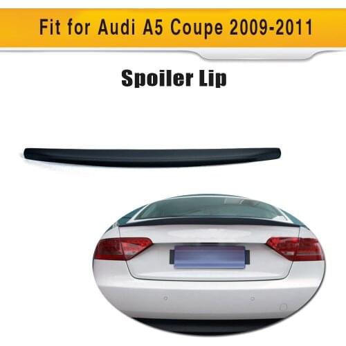 Rear Trunk Boot Custom Spoiler Lip Rear Wing For Audi A5 Coupe 2 Door standard Only 2009 - 2015 Blcak PU